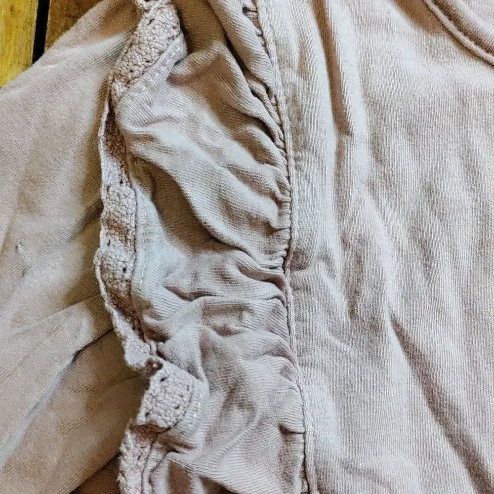 Zara long sleeve shirt 2T pink mauve lace ruffle spring cotton boho